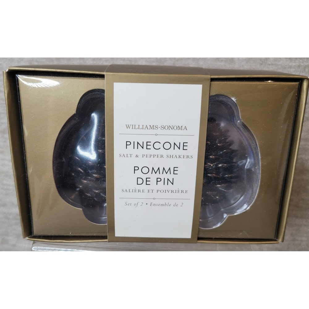Williams Sonoma Pinecone Salt And Pepper Shakers NEW Old Stock Fall Thanksgiving - Picture 2 of 6